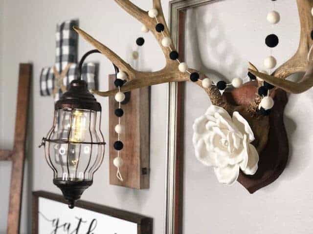 Buffalo Check Farmhouse Styled Gallery Wall preview antlers