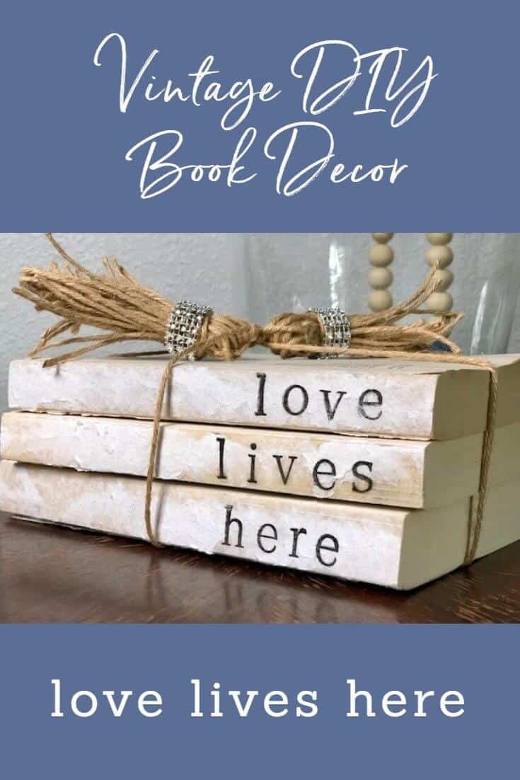 Hand Stamped Book Decor