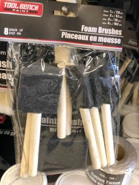 package of $1 foam brushes 