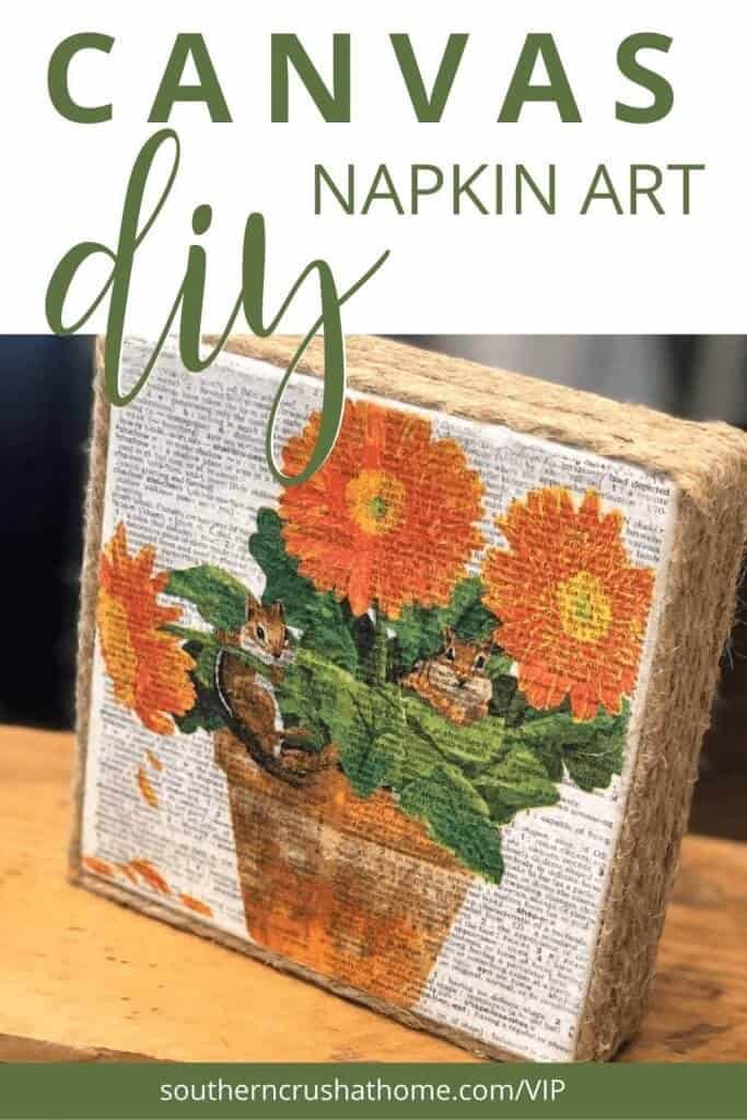 Napkin Art Canvas complete pin