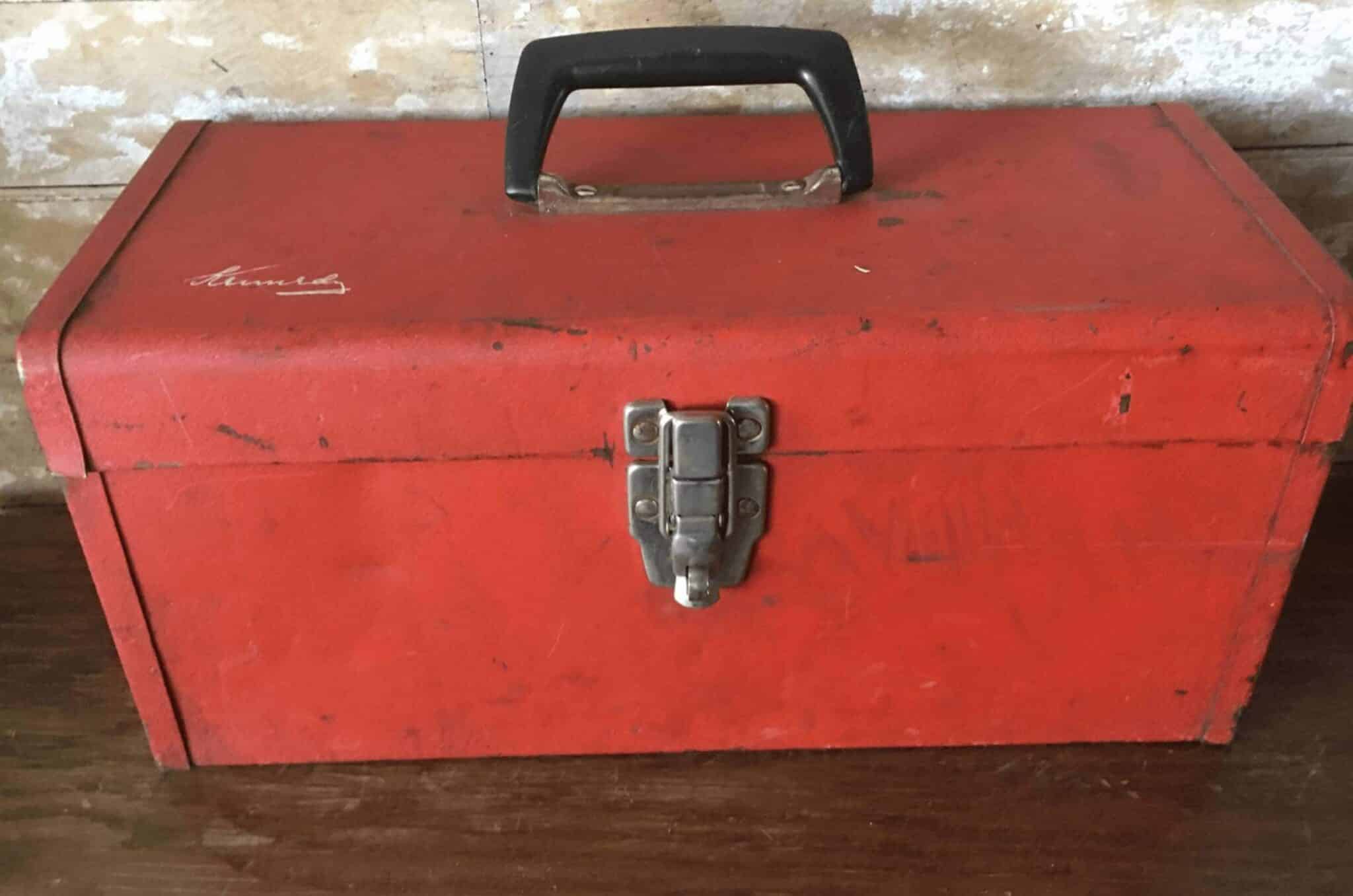 Vintage Red Toolbox for BBQ Tools