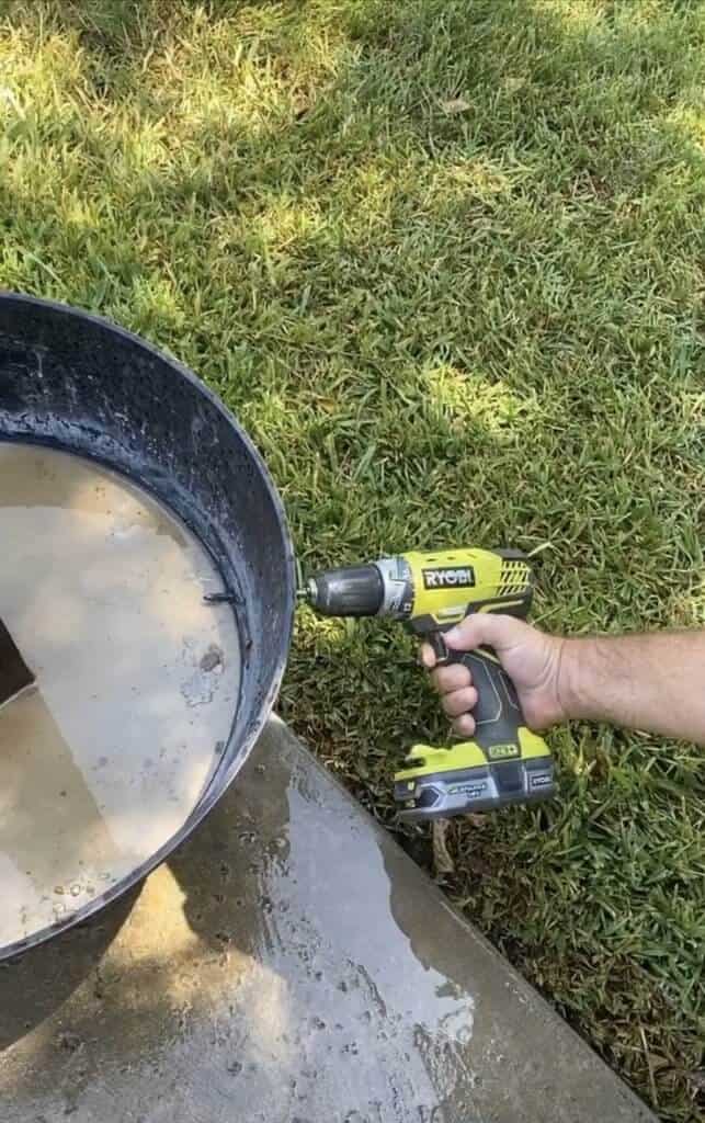 drilling holes for DIY patio lighting