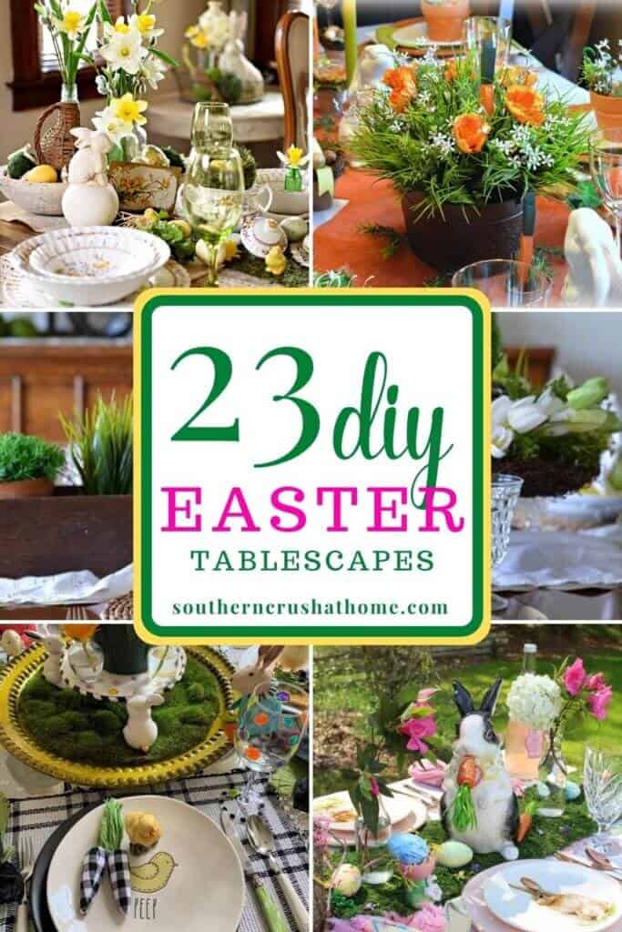 23 diy easter tablescapes pin image