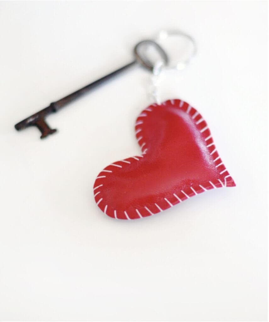 leather heart and key