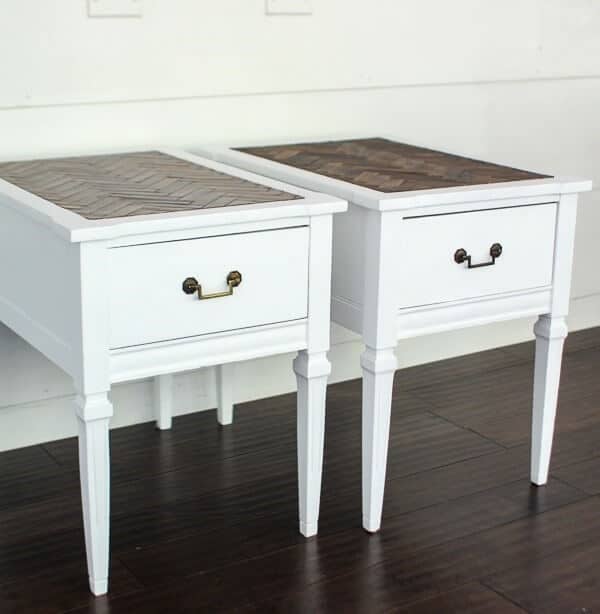 set of two painted tables