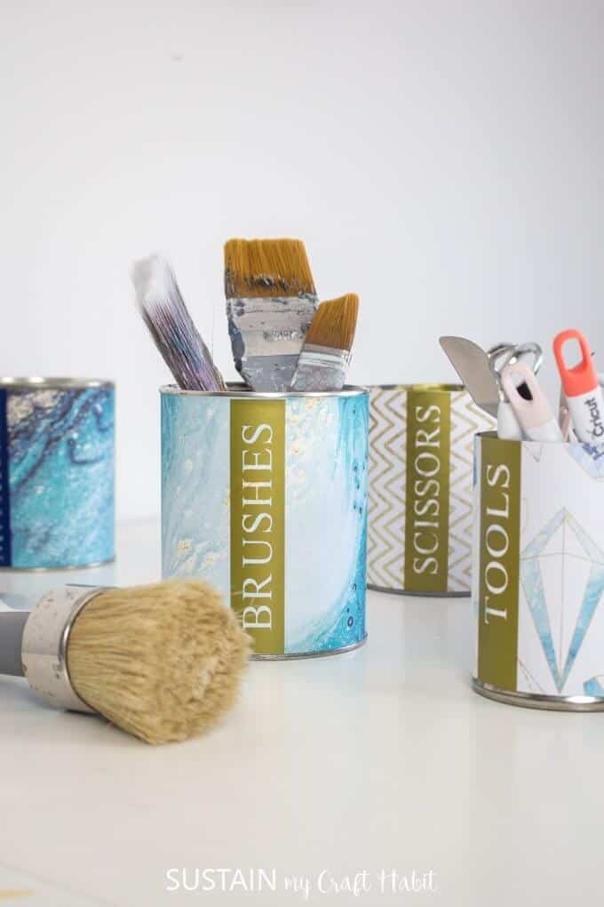 upcycled-tin-can-organizers-with-Cricut
