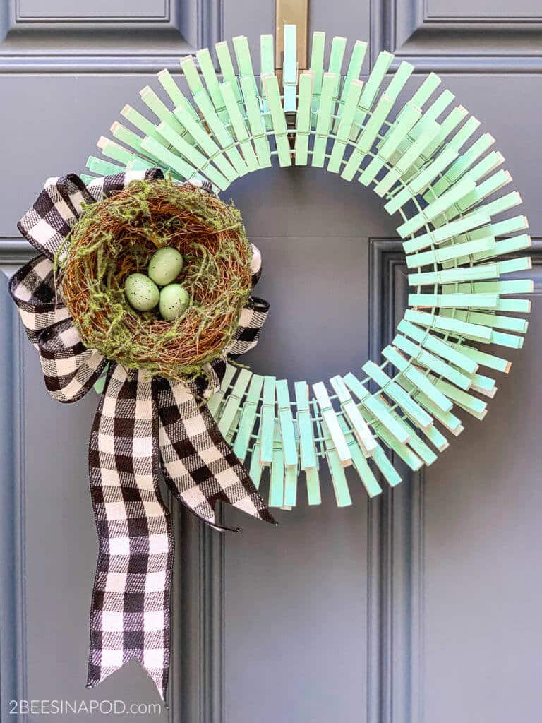 spring clothespin wreath