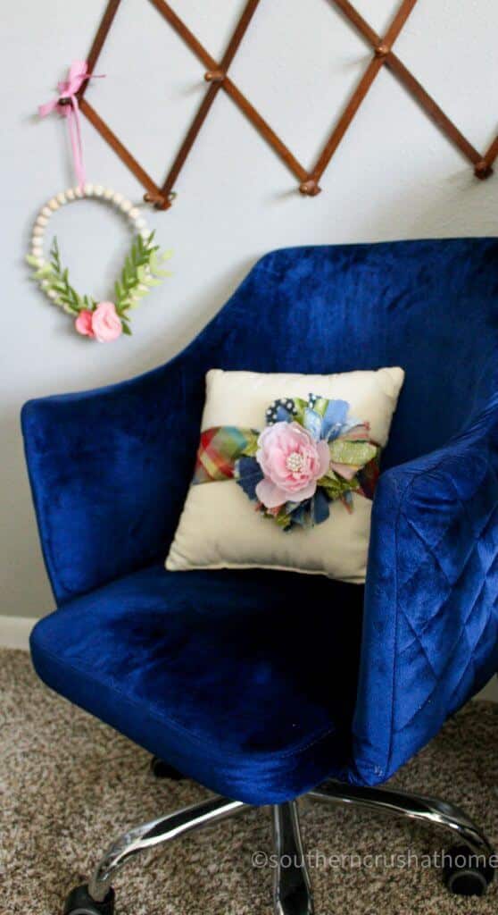 messy bow pillow wrap diy styled in chair