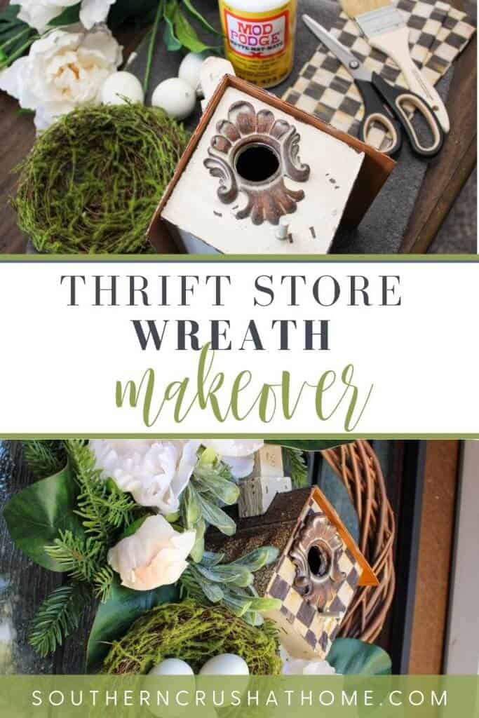 thrift store wreath makeover PIN