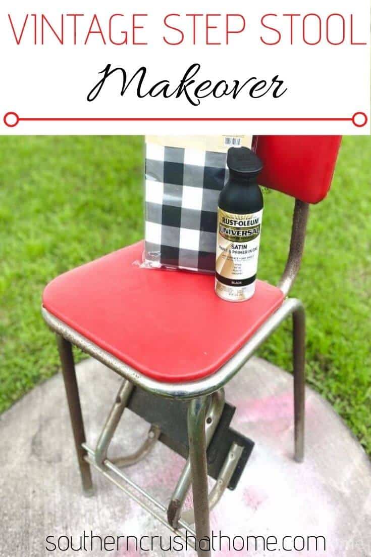 supplies for vintage step stool makeover