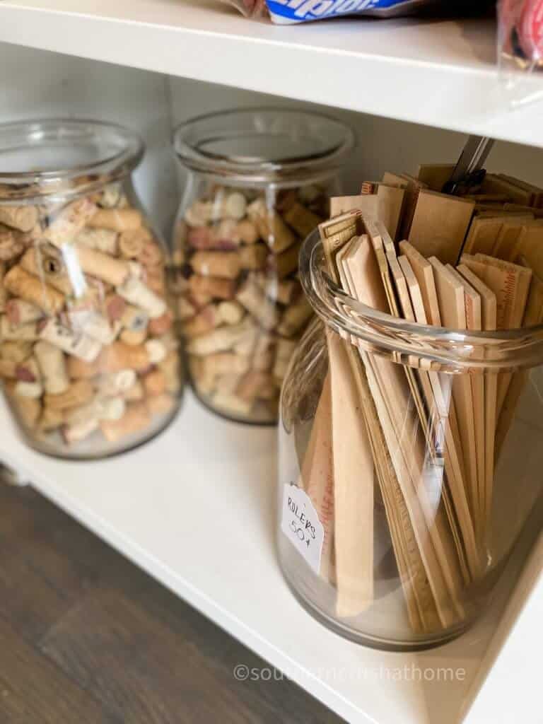 wooden rulers and corks