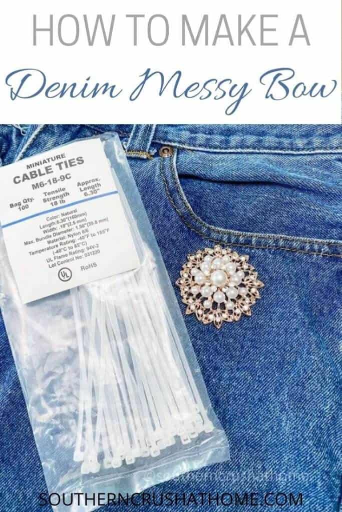 supplies for denim messy bow