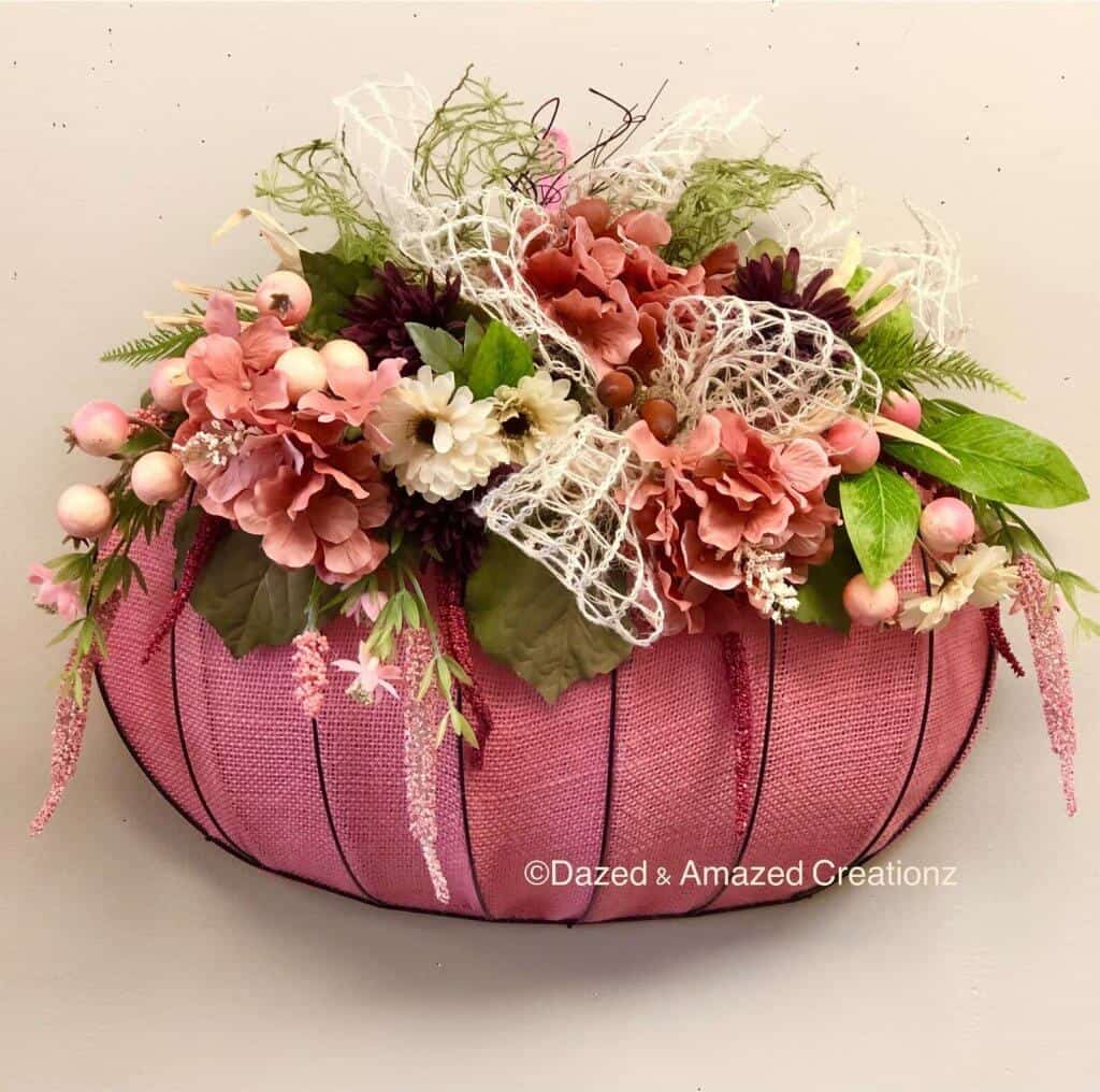 pink pumpkin wreath form
