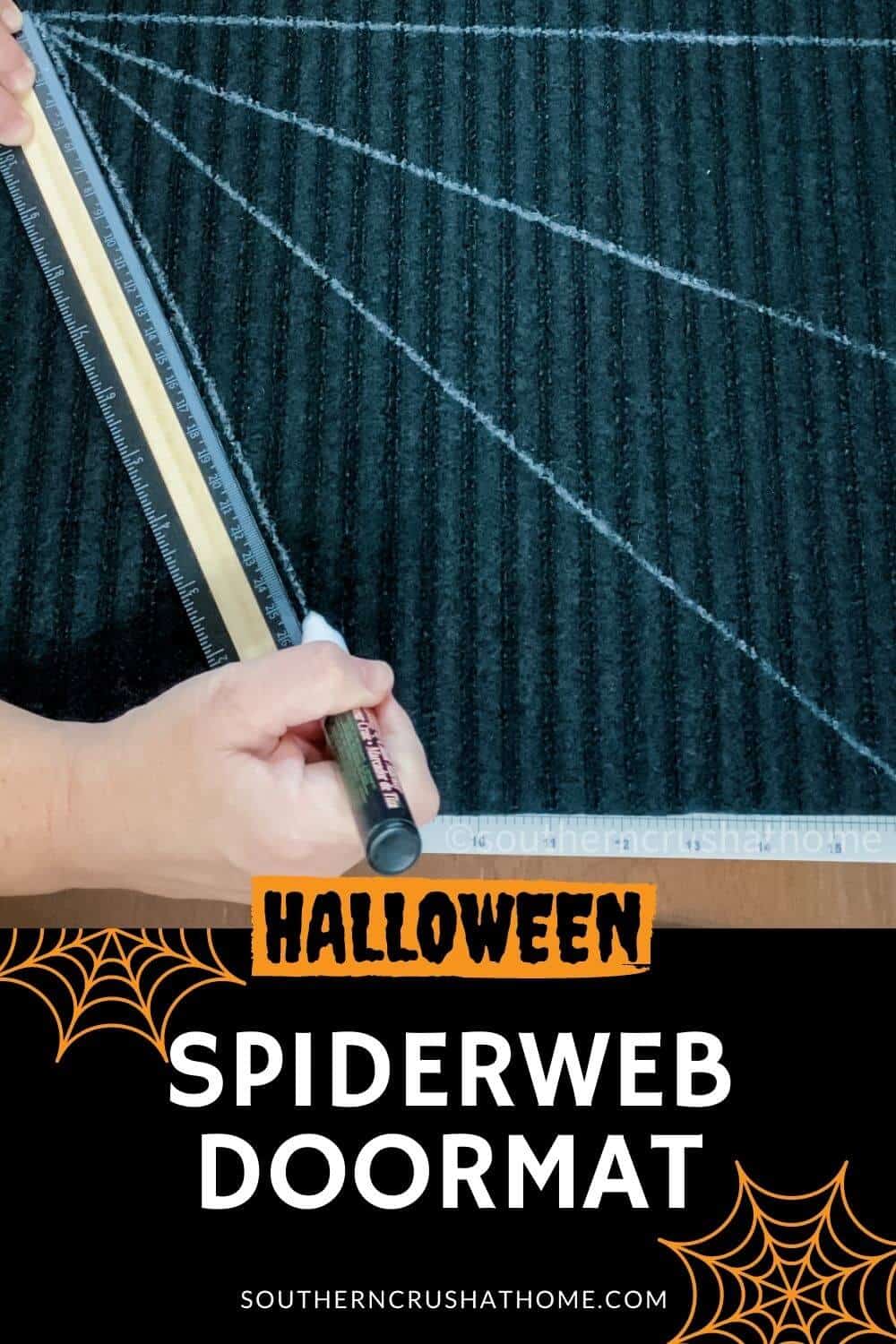 dollar tree Halloween Spiderweb Doormat