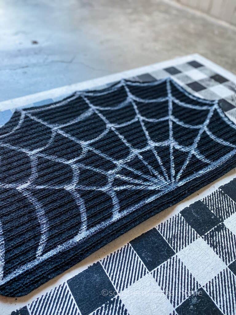 finished spiderweb doormat