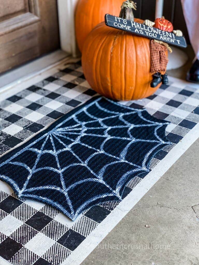 Styled Dollar Tree Spider Web Doormat