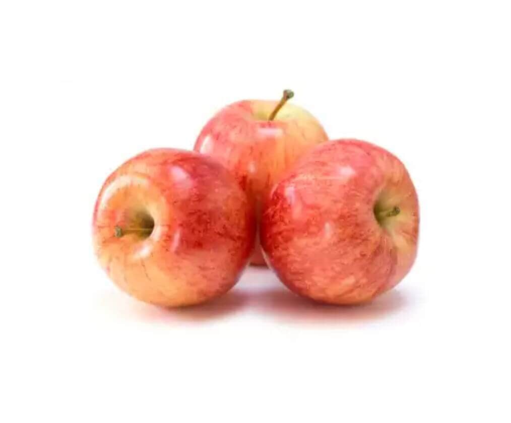 three red gala apples