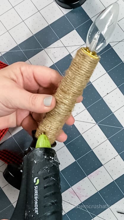candlestick wrapped with twine