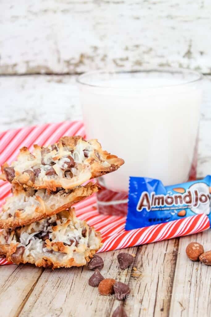 finished almond joy cookies