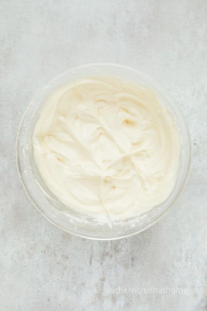 cream cheese mix in bowl