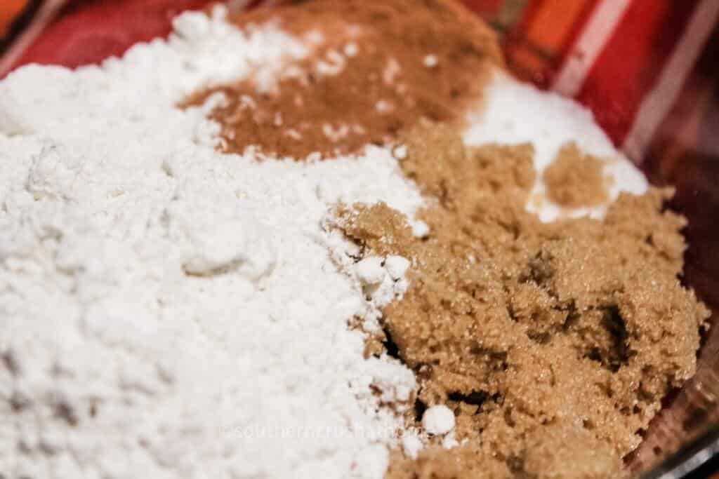 mixing dry inggredients for cookies
