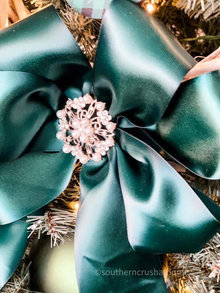 satin bow on wreath