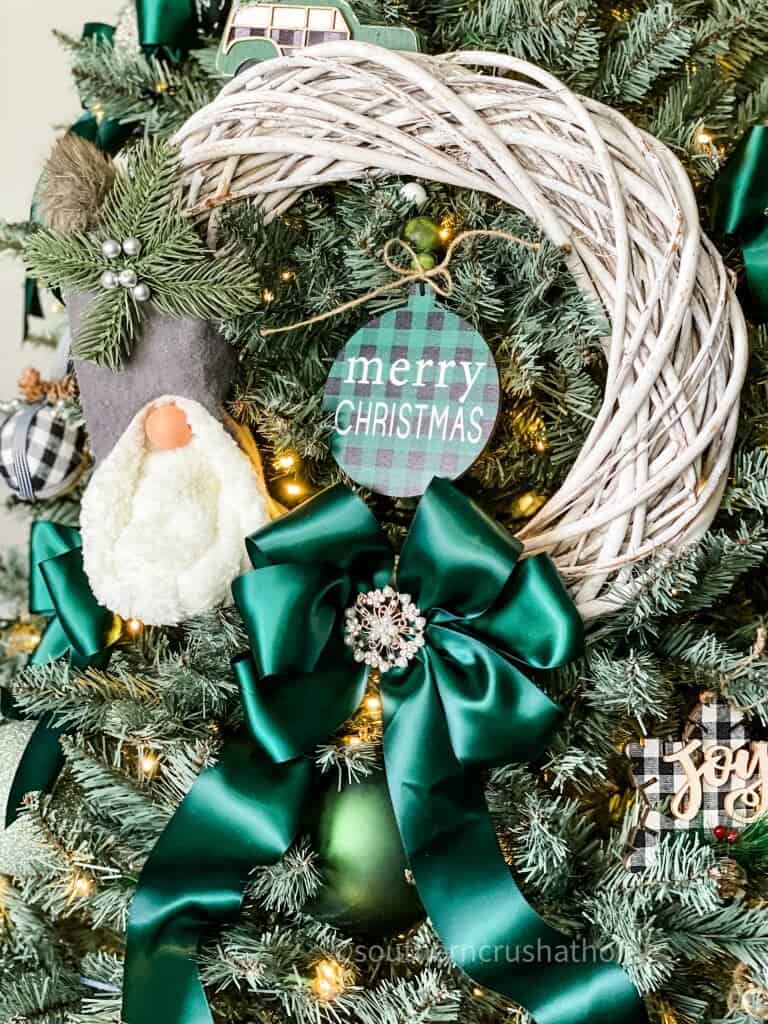 dollar tree gnome Christmas wreath