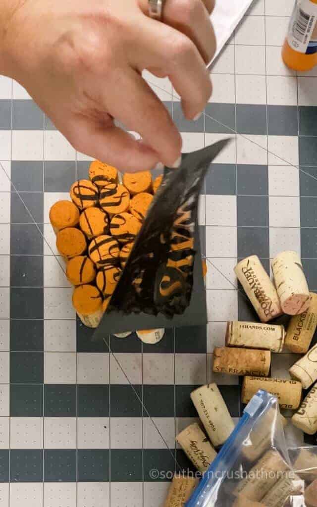 transfering stencil to pumpkin