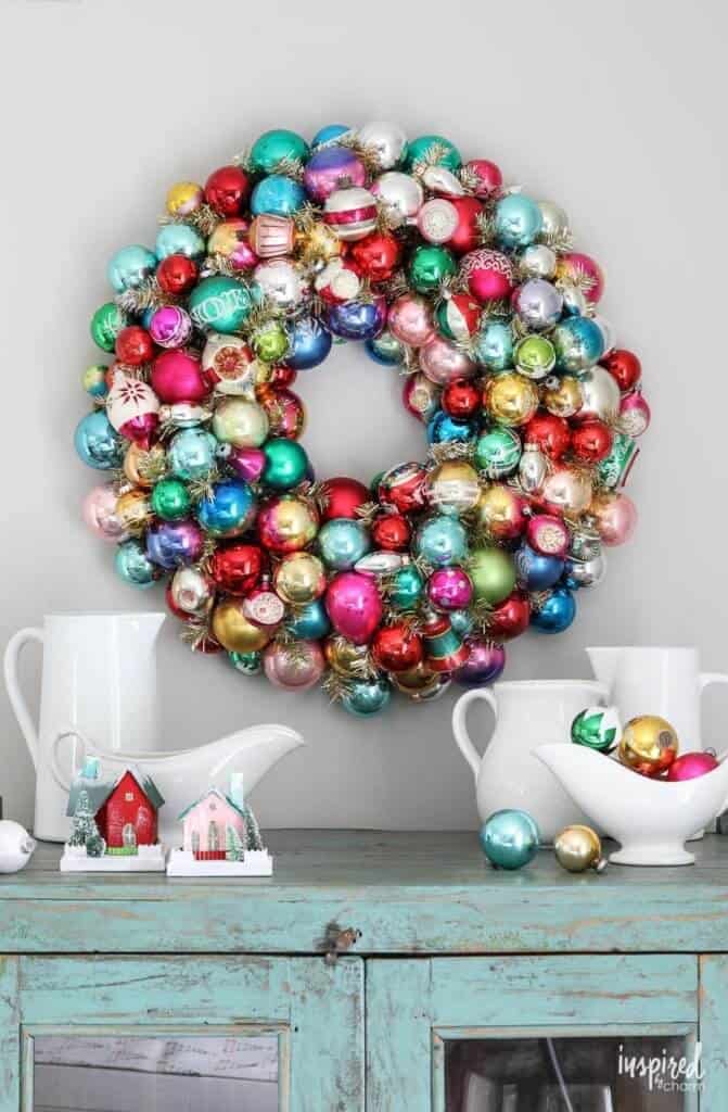ornaments on a wreath
