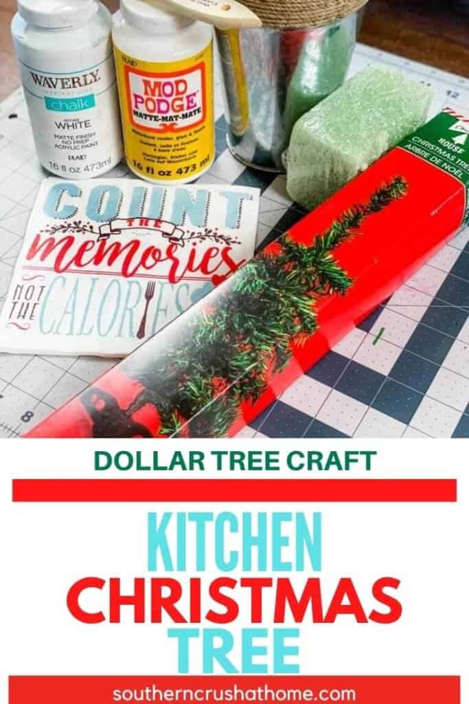 kitchen Christmas tree supplies pin image