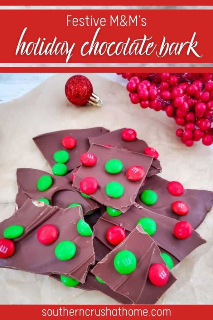 holiday chocolate bark pin image