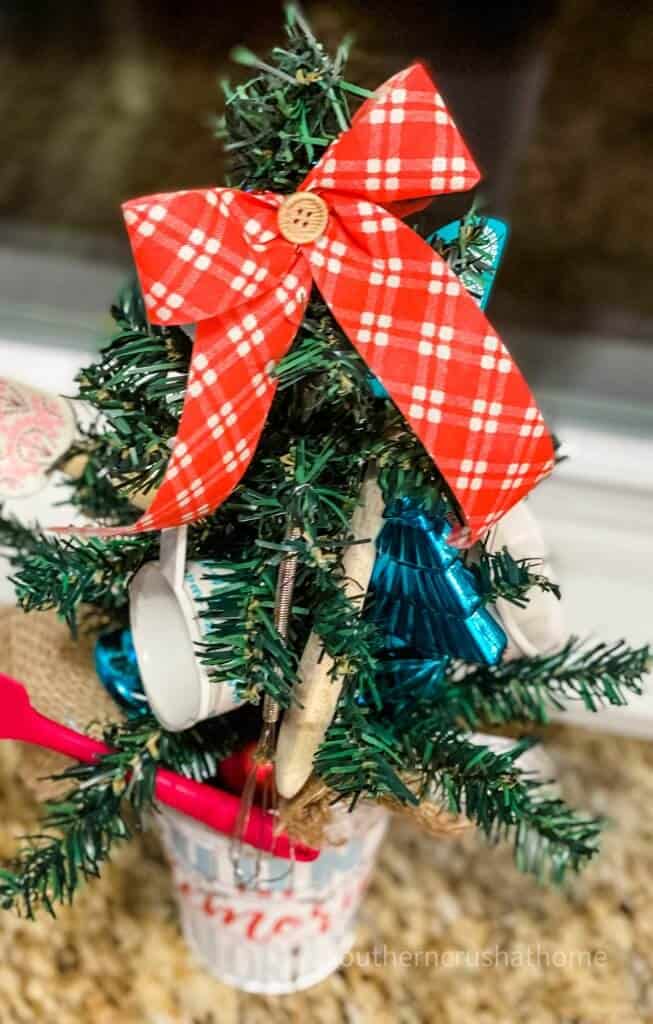 close up of ornaments on christmas tree