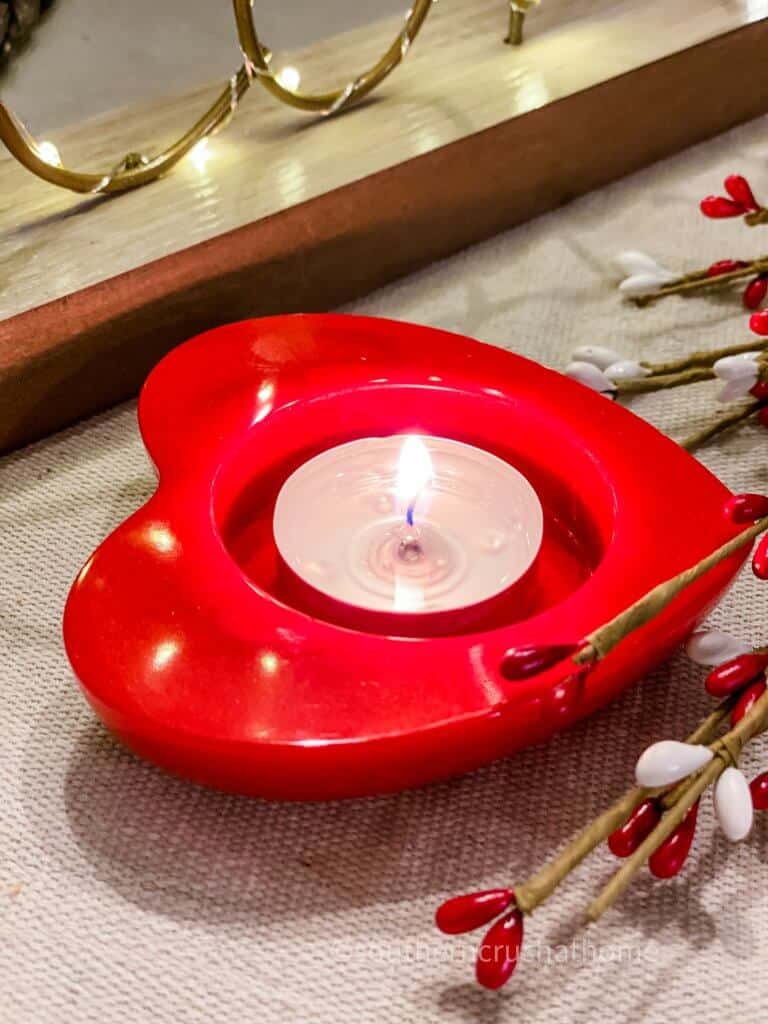 resin tealight candle holder styled close up