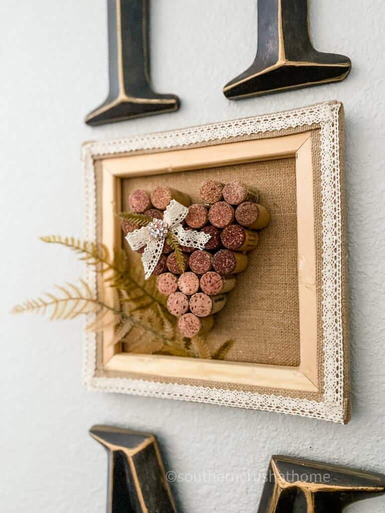 wine cork heart frame