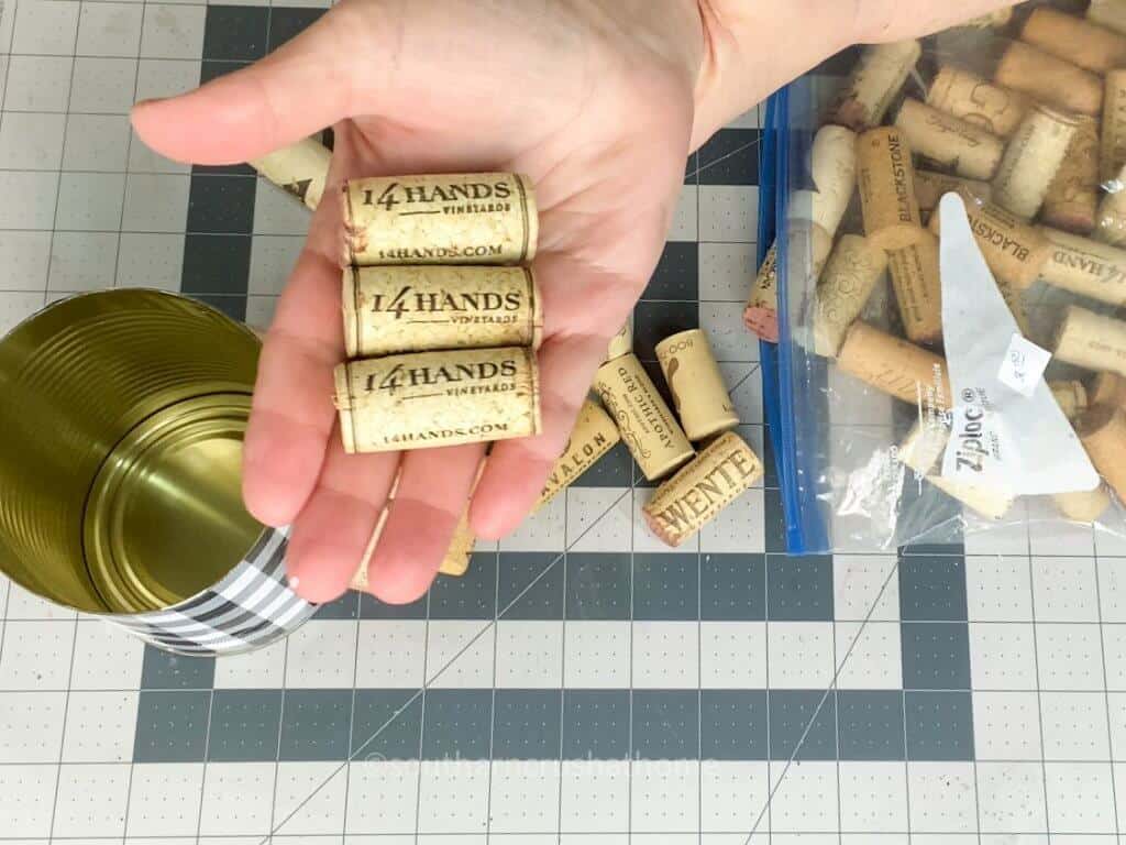wine corks for planter