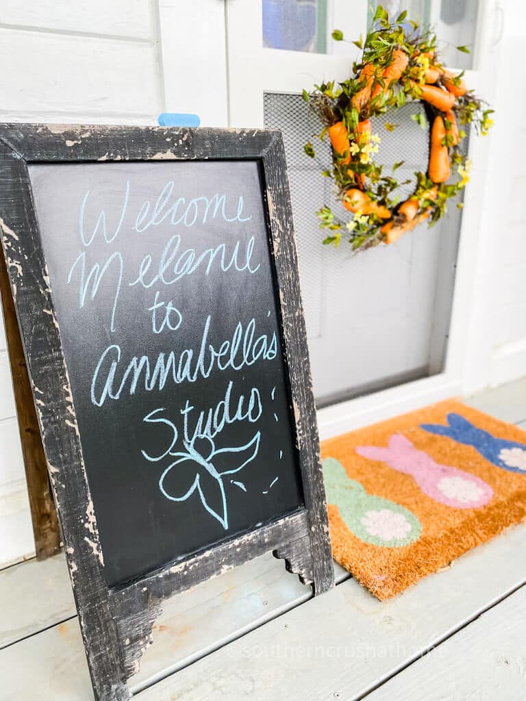 annabellas studio chalkboard sign