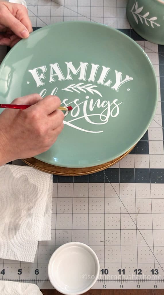 Touching up ceramic paint