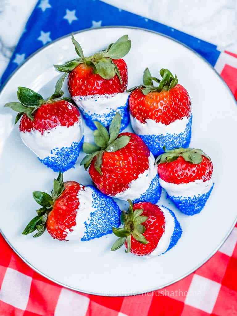 red white and blue dessert strawberries