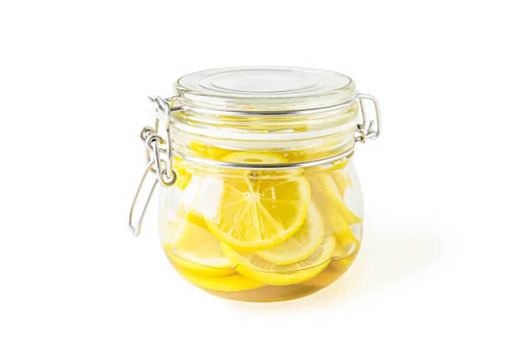 sealed jar of lemons
