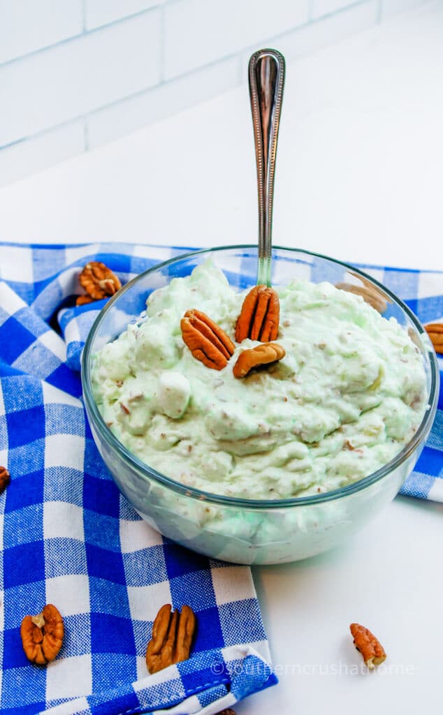 watergate salad with spoon