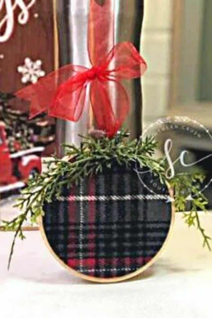Buffalo Plaid Hoop Ornament