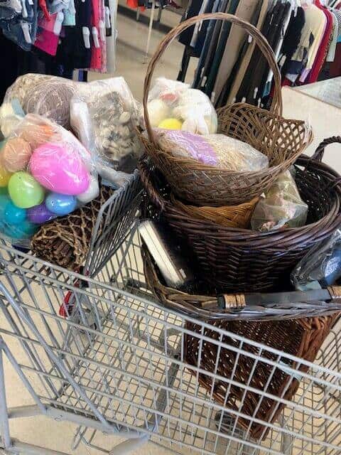 vintage easter bunny basket giveaway thrift store finds cart