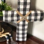 upcycled rustic buffalo check cross with bling