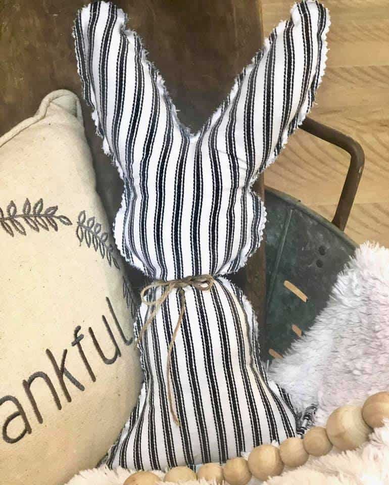 vintage cotton ticking bunny