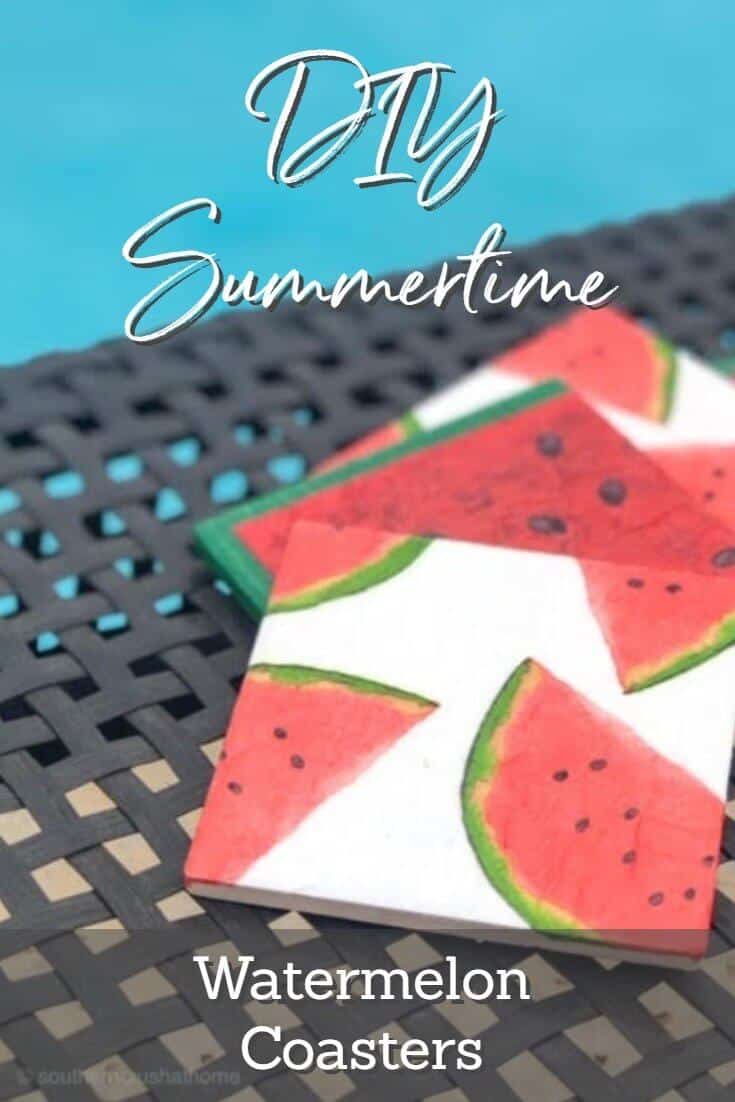 DIY Summertime Watermelon Coasters Poolside Pin