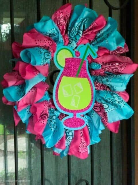 Easy Dollar Tree Front Door Bandana Wreath