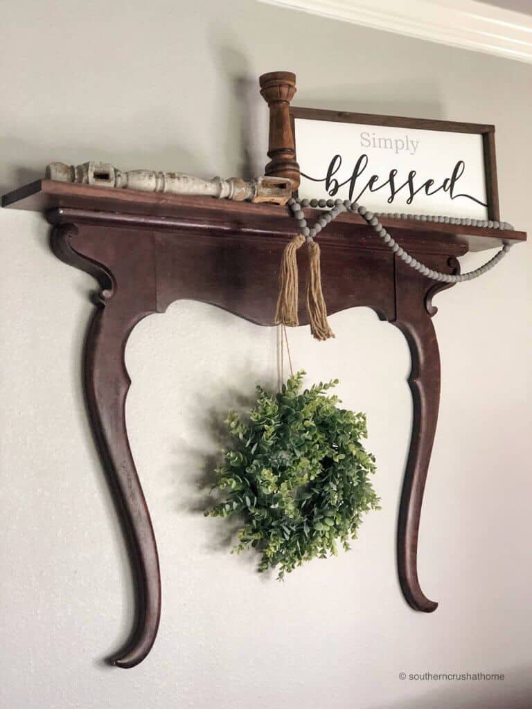 upcycled dresser mirror shelf idea