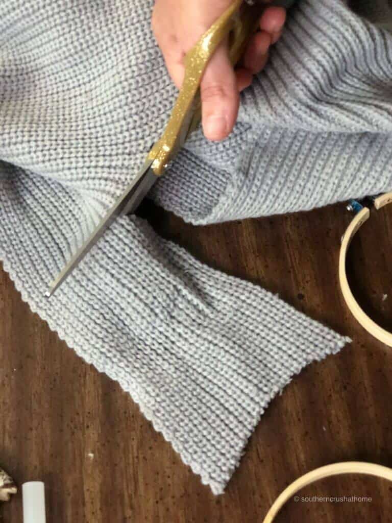 Cutting an old sweater