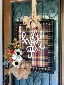 DIY Picture Frame Wreath With Fall Plaid Decor