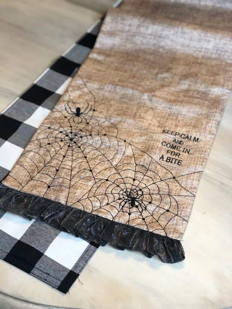 Close up of a Halloween Table Runner